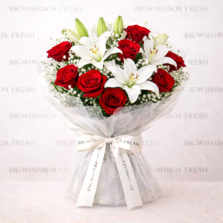 Stunning Roses n Lillies Bouquet