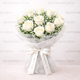 Timeless Beauty White Roses Bouquet